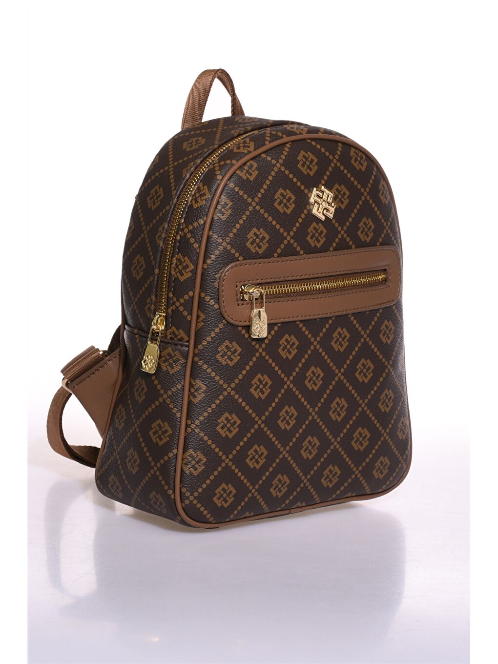 Kahverengi Desenli Kadın Sırt Çantası-1