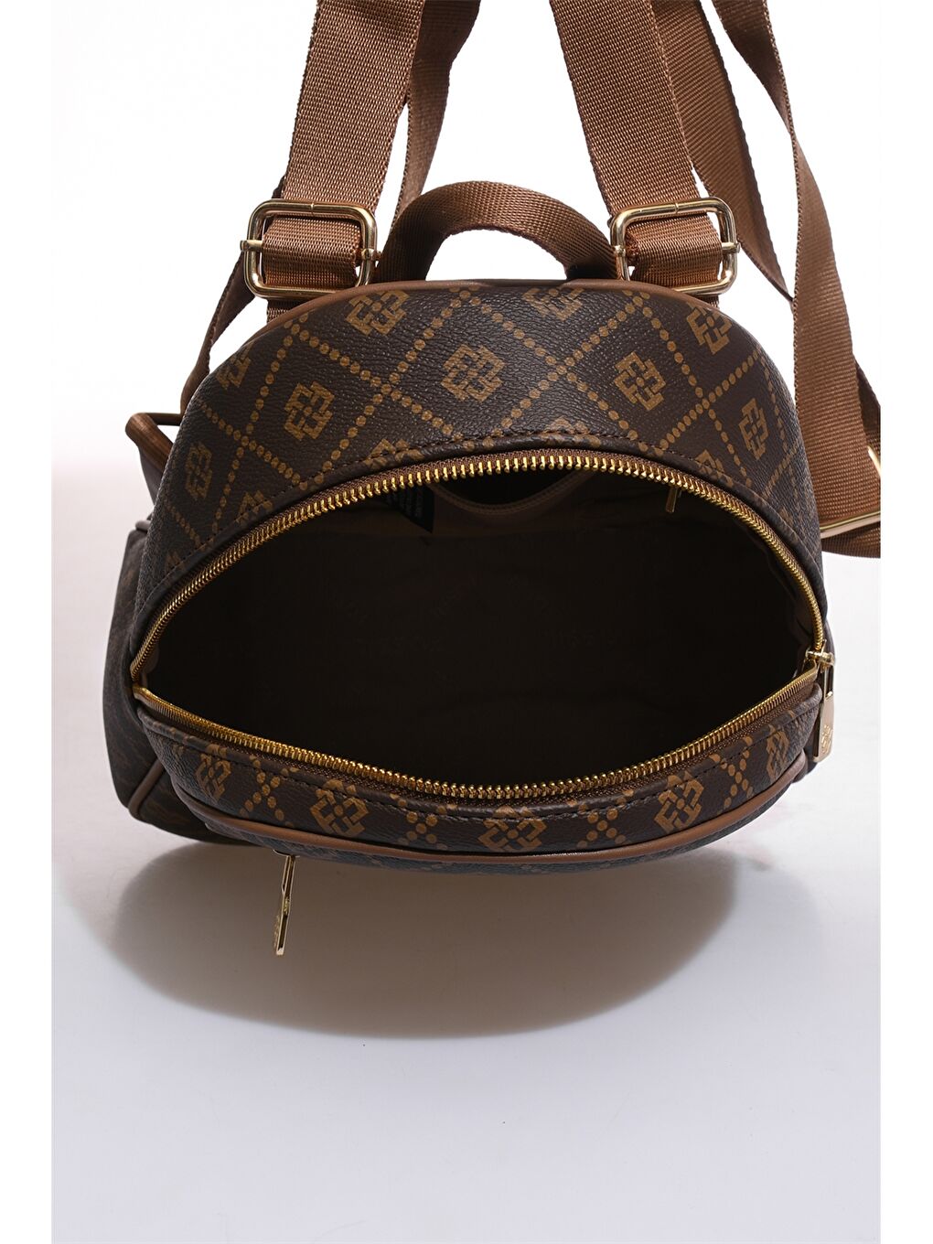 Kahverengi Desenli Kadın Sırt Çantası-3