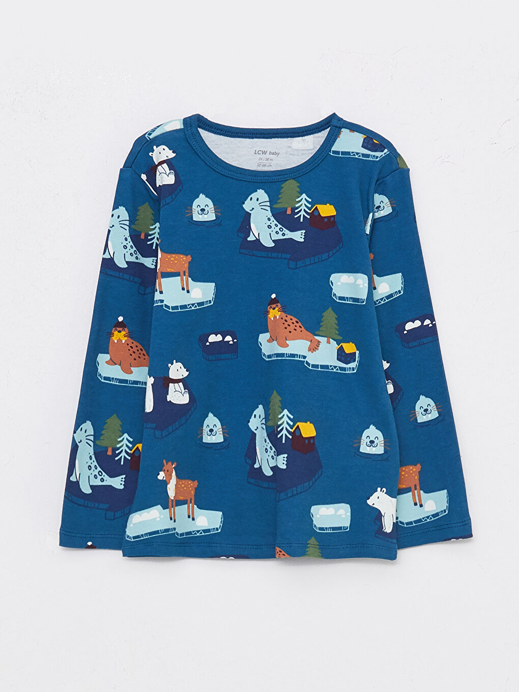 LCW baby Crew Neck Long Sleeve Printed Baby Boy Pajamas Set of 2 -W2JL38Z1-LQN