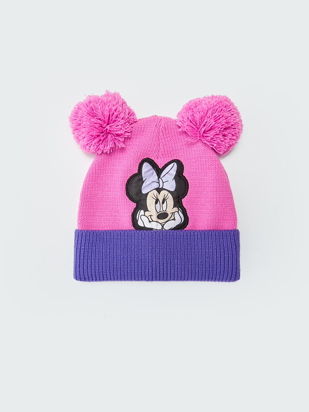 Minnie Mouse Embroidered Girl Pompom Beanie