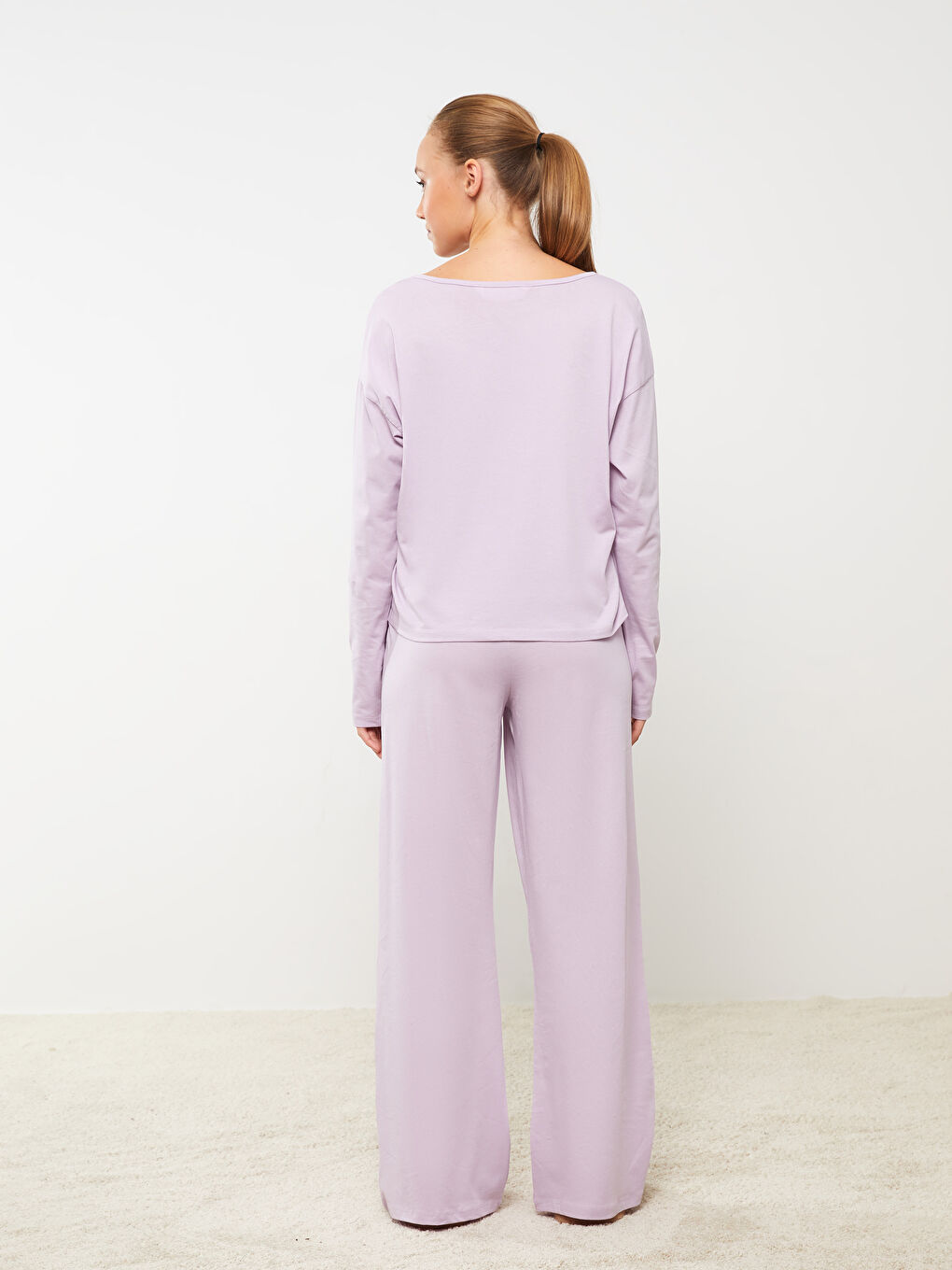 LCW DREAM V Neck Regular Long Sleeve Women's Pajama Set -W2JL54Z8-FNN