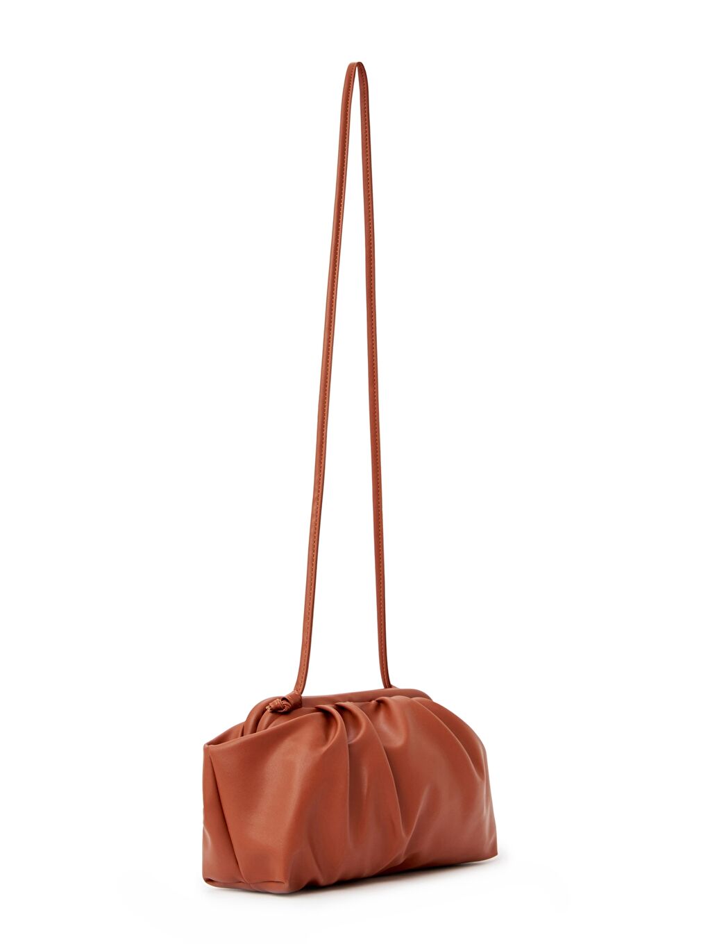 Ekru Deri Görünümlü Kadın Çapraz Çanta-4