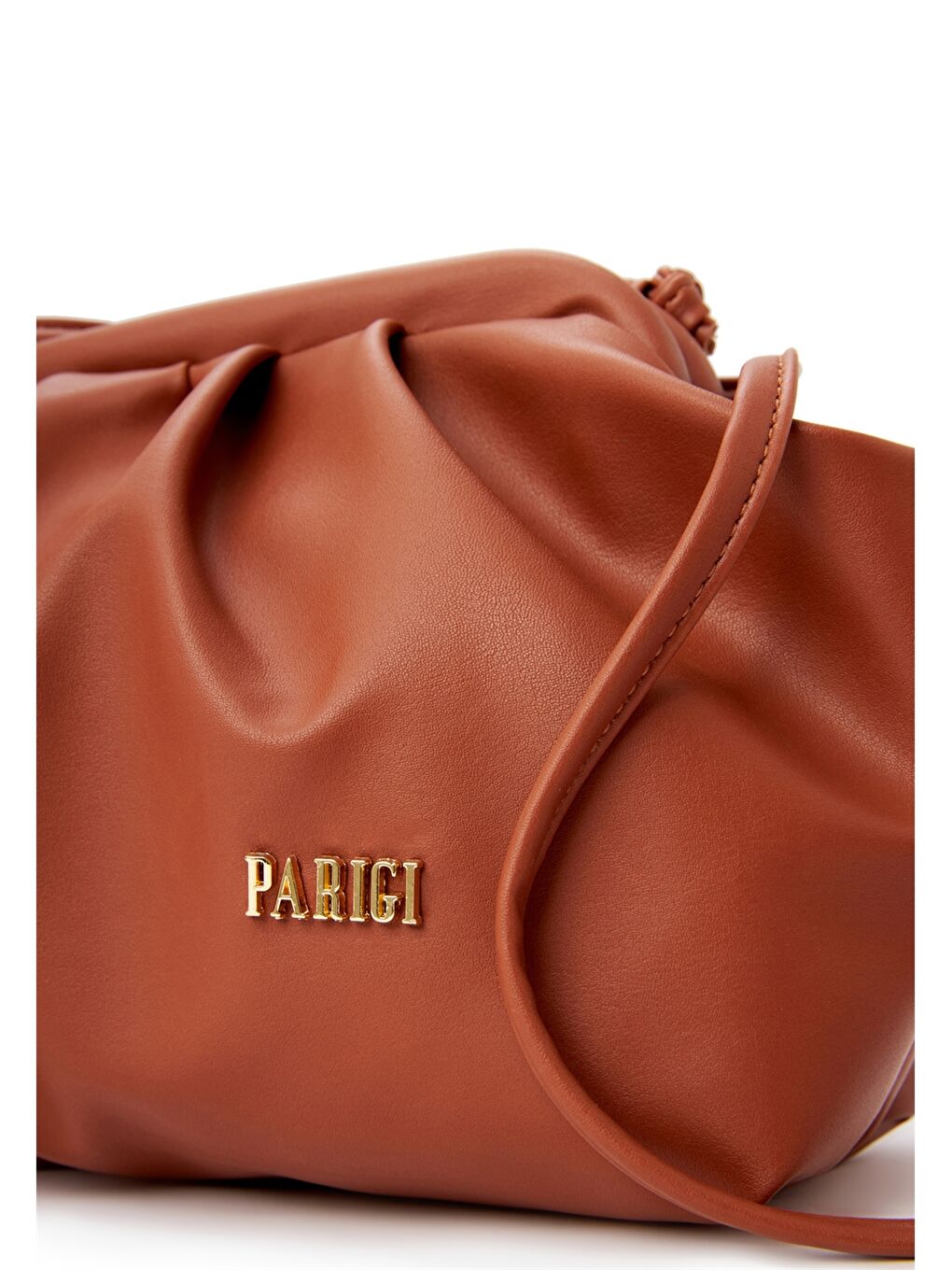 Ekru Deri Görünümlü Kadın Çapraz Çanta-6