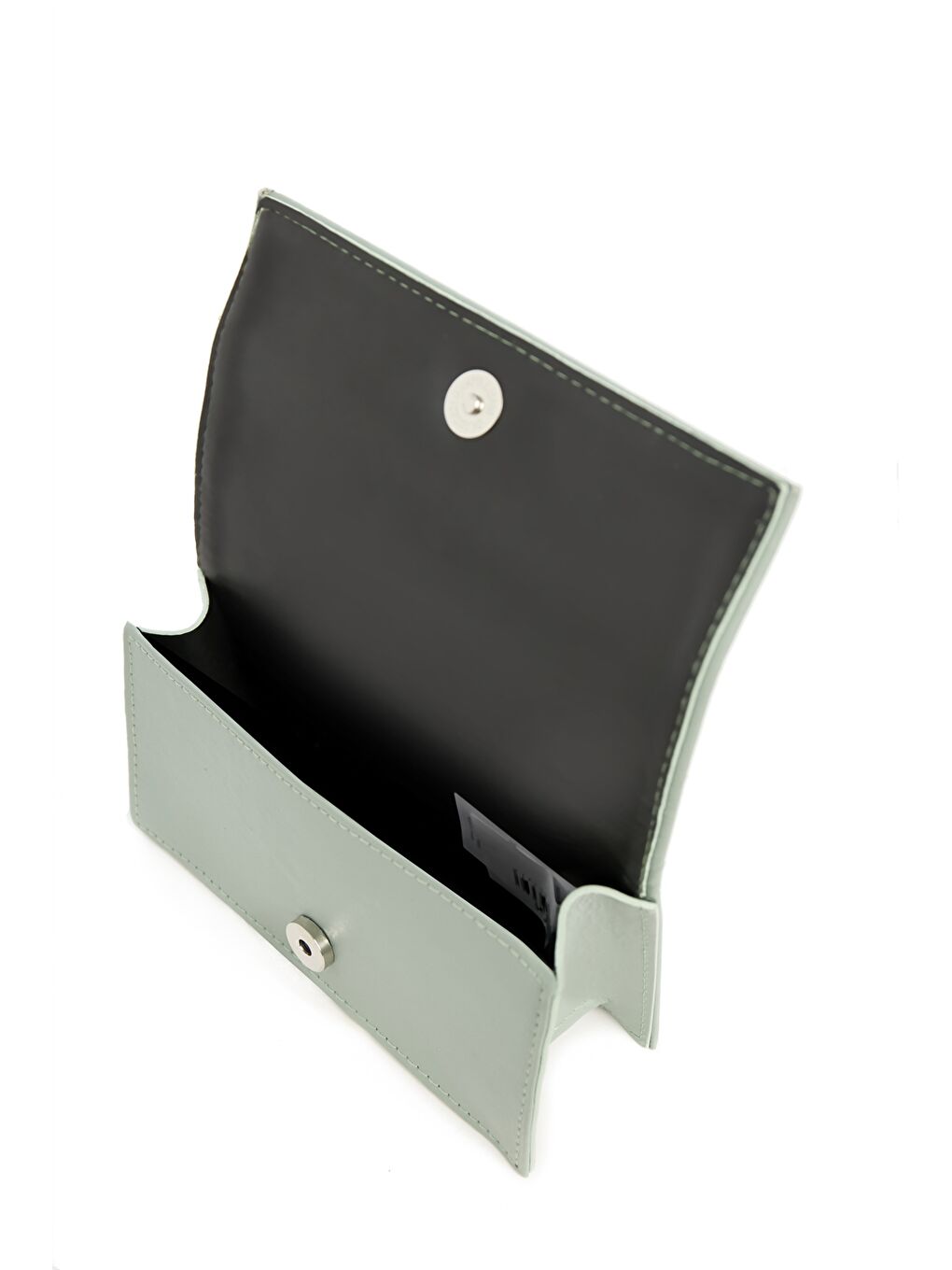 Yeşil Deri Görünümlü Metal Aplike Detaylı Kadın Çapraz Çanta-1