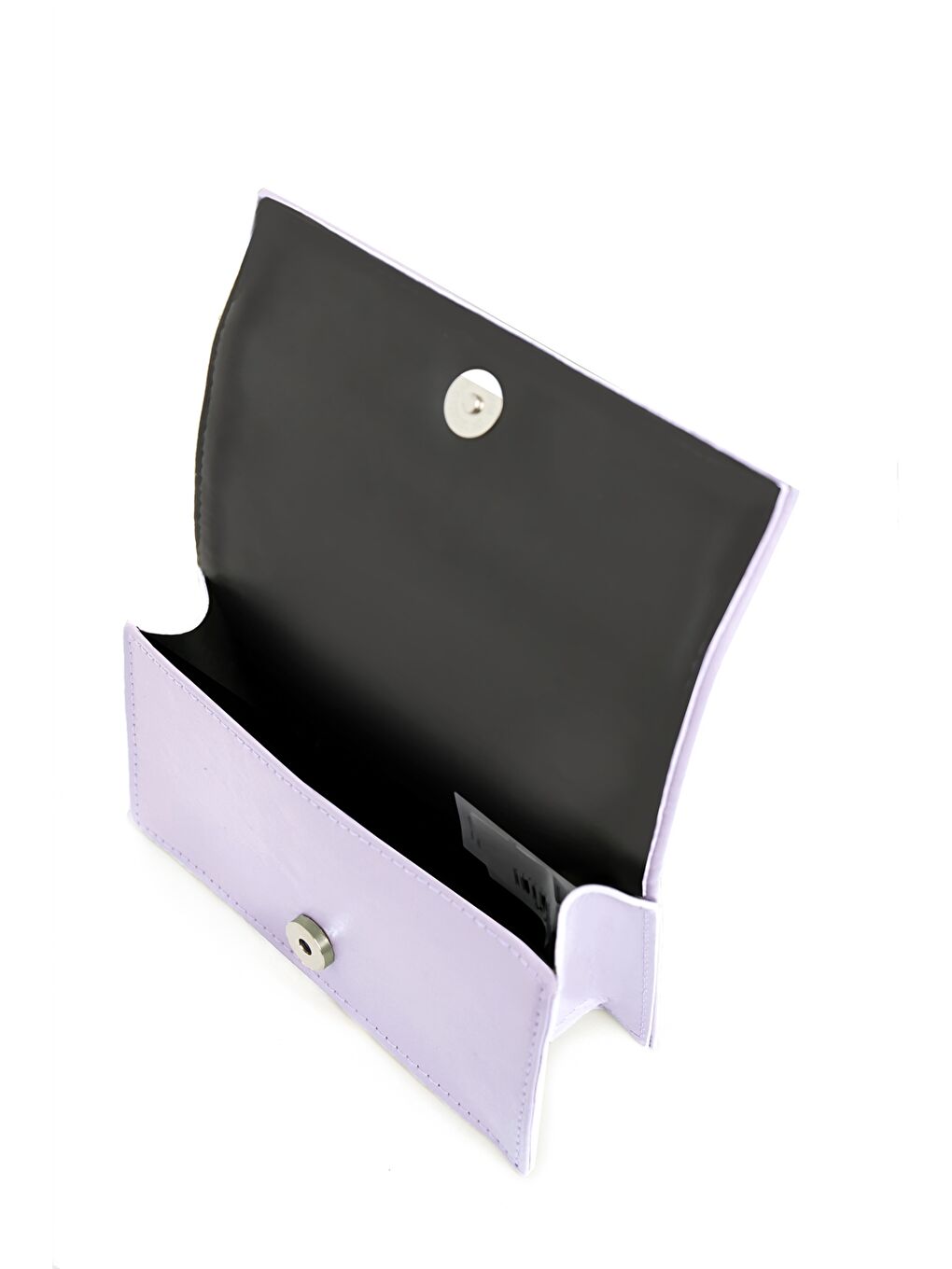 Lila Deri Görünümlü Metal Aplike Detaylı Kadın Çapraz Çanta-1