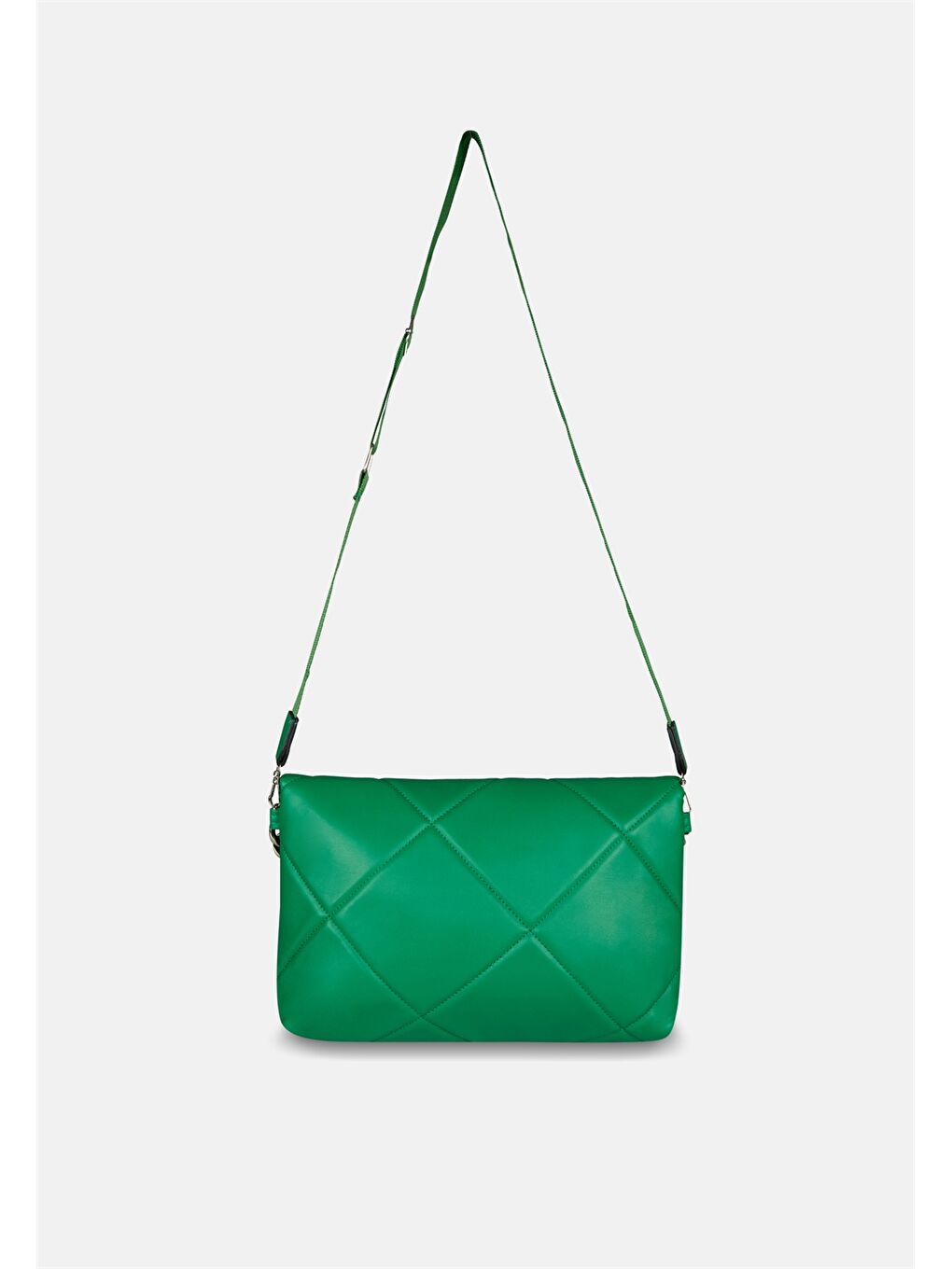 Yeşil Deri Görünümlü Zincir Detaylı Kadın Çapraz Çanta-3