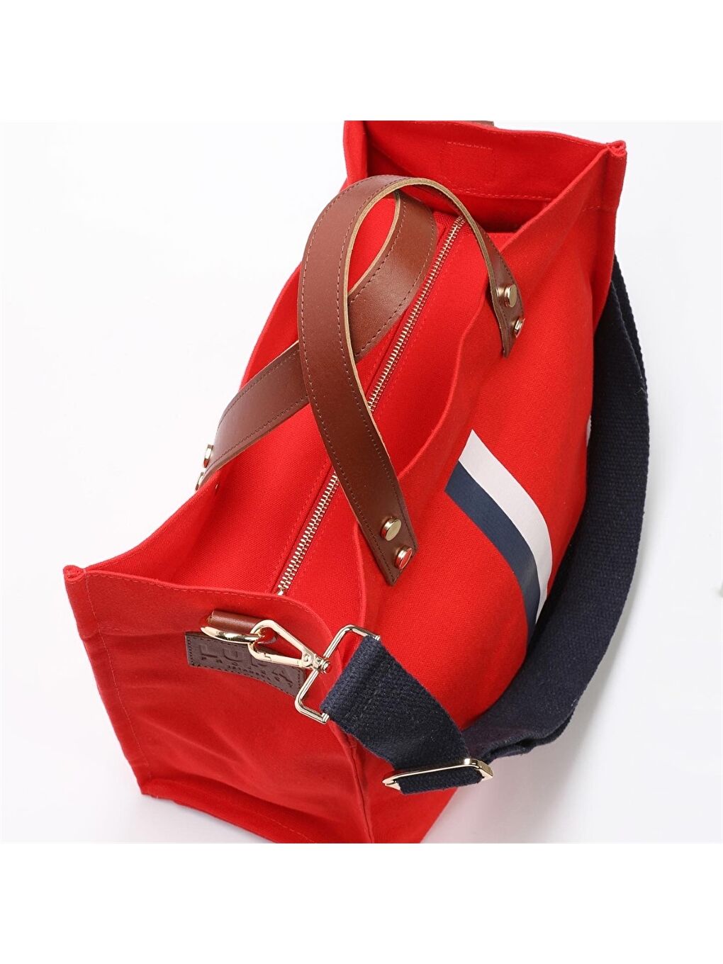 Kırmızı Çizgili Kadın Kol Çantası-1