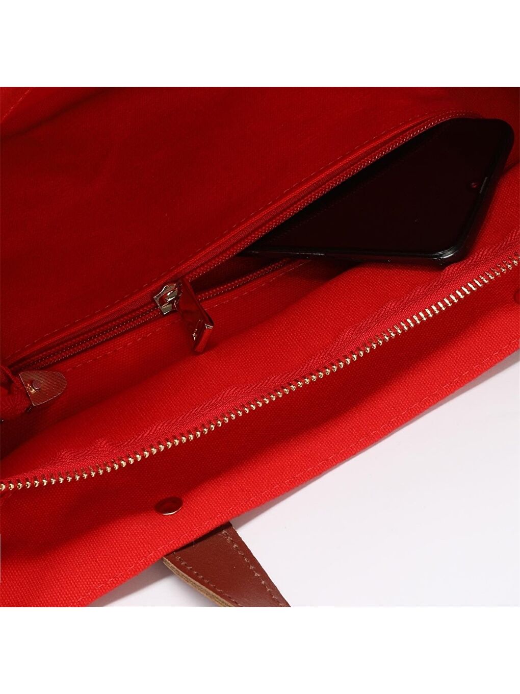 Kırmızı Çizgili Kadın Kol Çantası-2