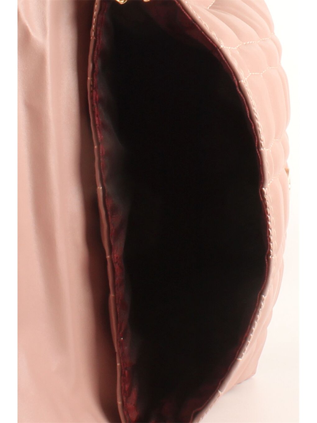 Pembe Deri Görünümlü Kapitoneli Kadın Omuz Çantası-2