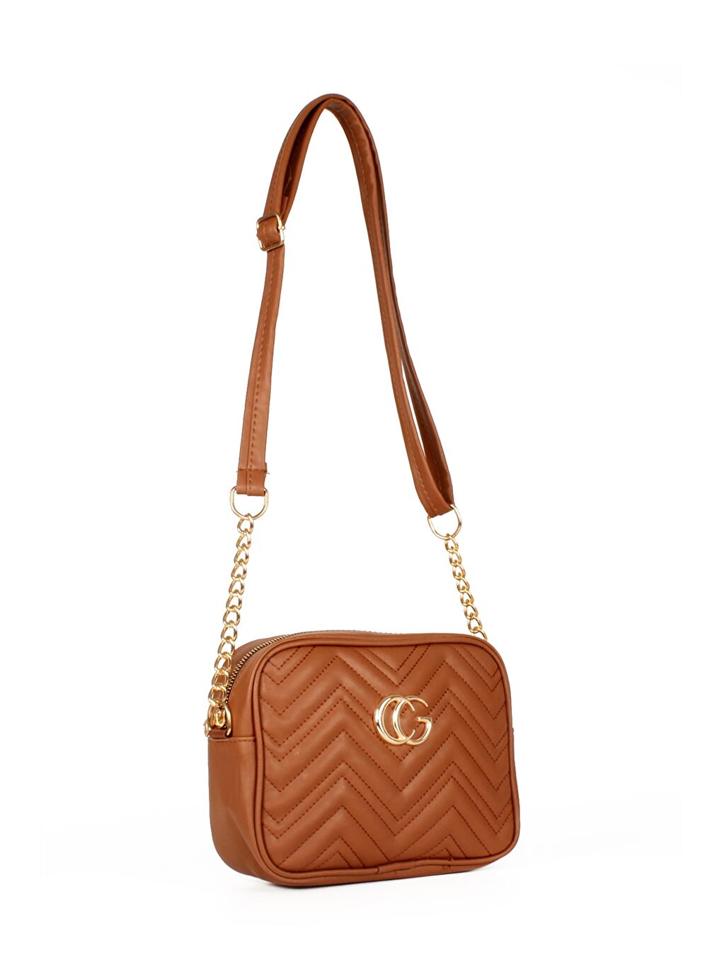 Ekru Deri Görünümlü Kadın Omuz Çantası