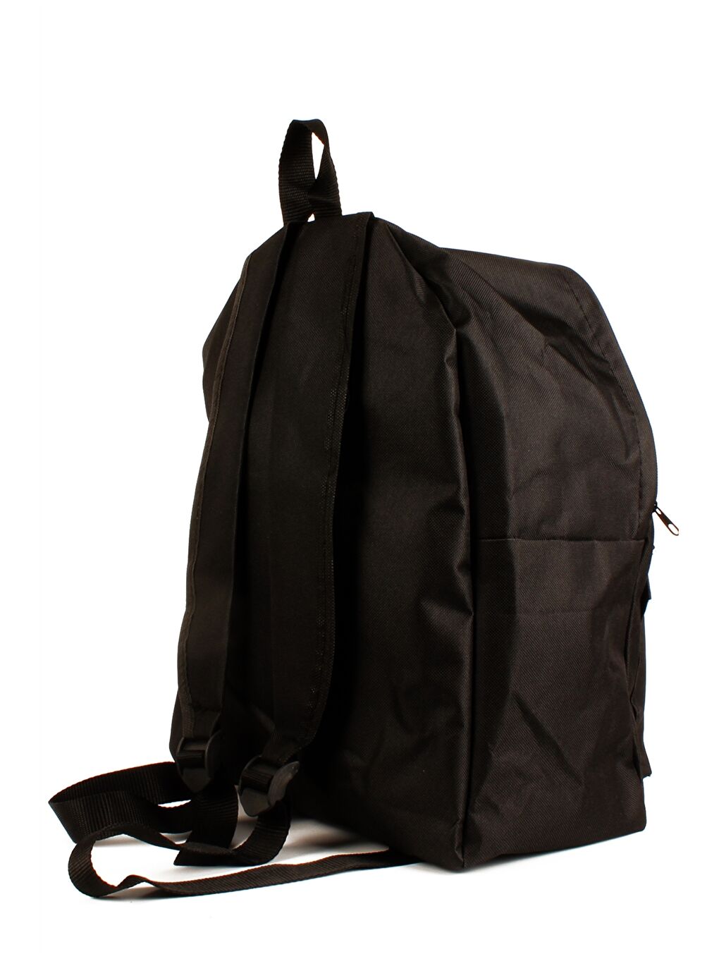 Siyah Slogan Baskılı Unisex Sırt Çantası-1