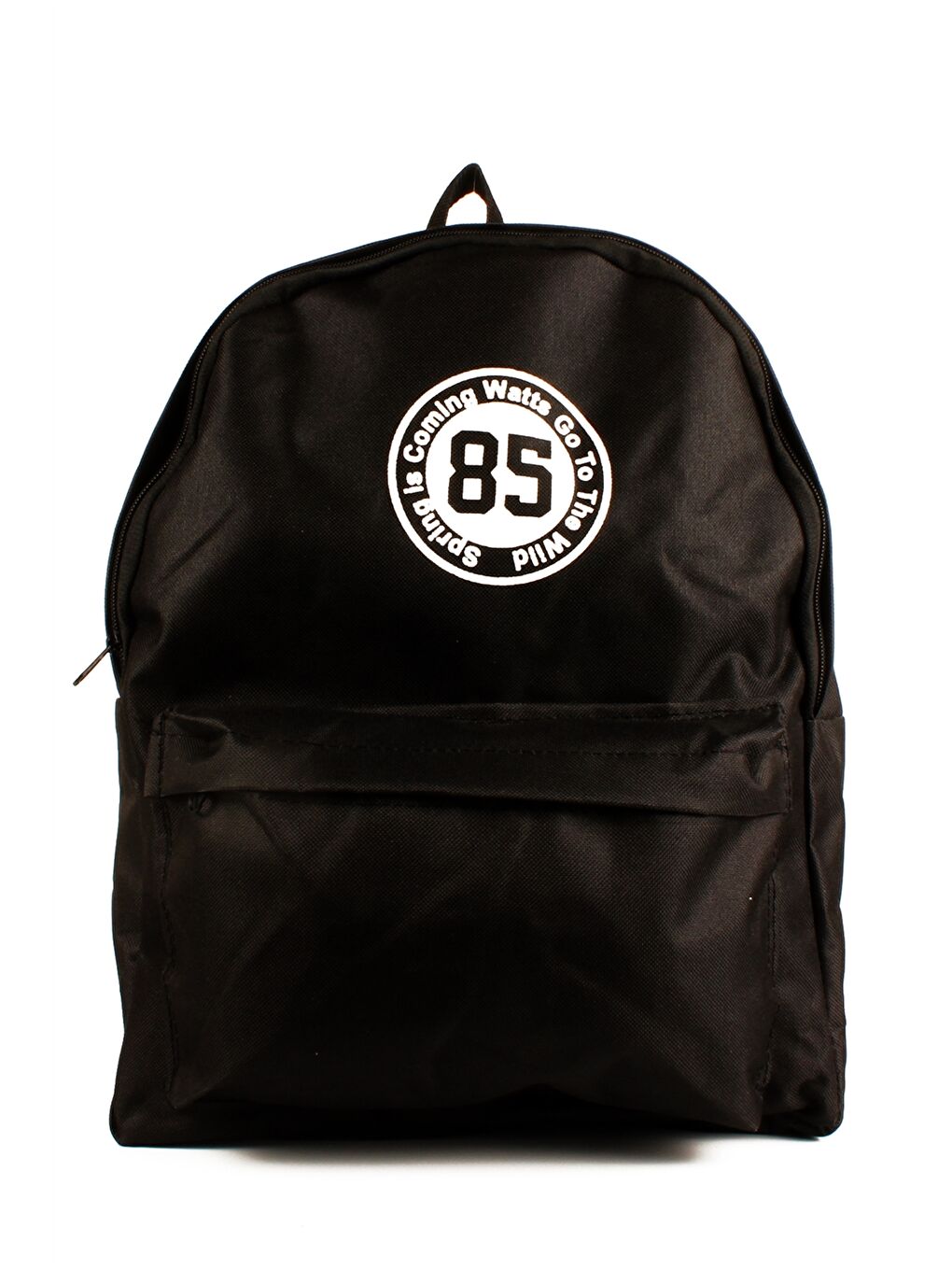 Siyah Slogan Baskılı Unisex Sırt Çantası-2