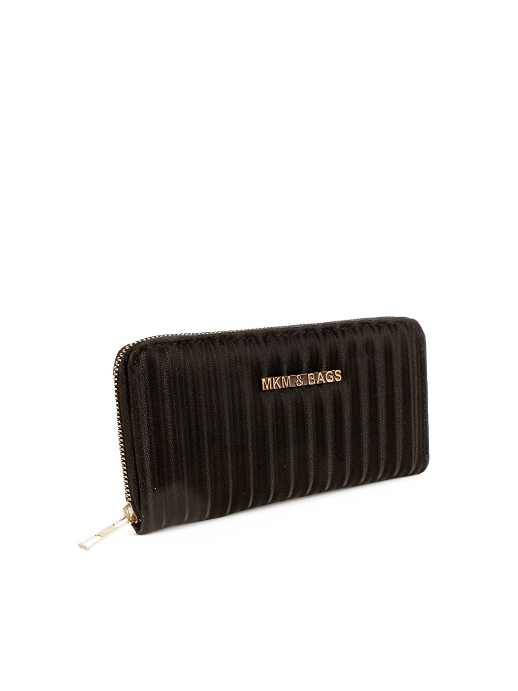 Siyah Etiket Baskılı Kadın Cüzdan