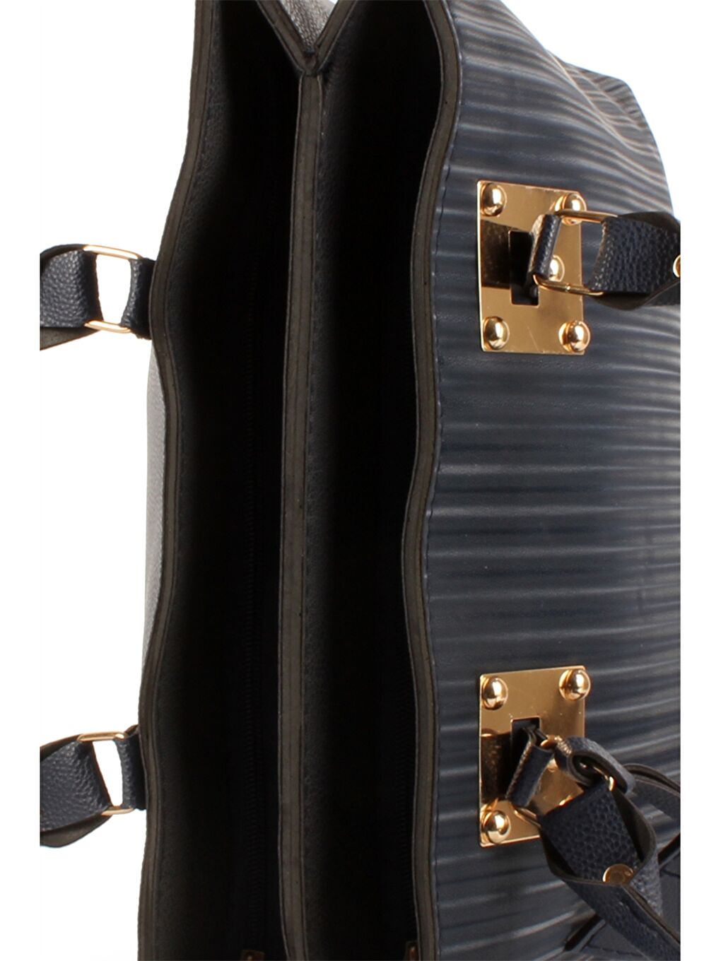 Mavi Deri Görünümlü Kadın Tote Çanta-3