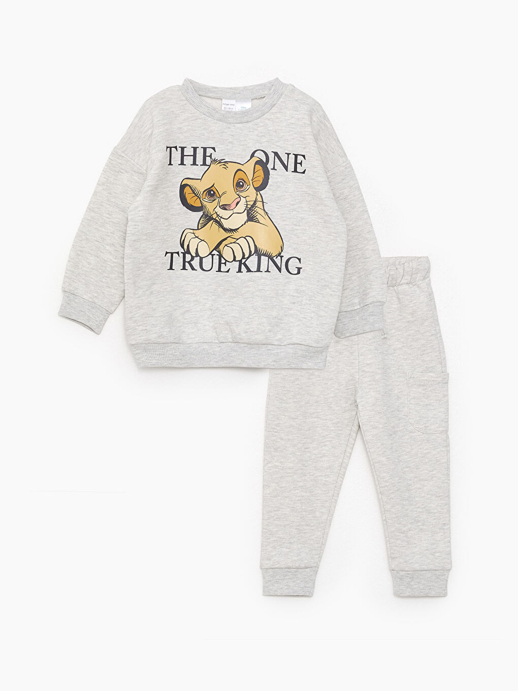 LCW baby Rundhalsausschnitt Langarm König der Löwen Bedrucktes Baby Jungen Sweatshirt und Jogginghose 2er-Pack Set -W2JT15Z1-D5P