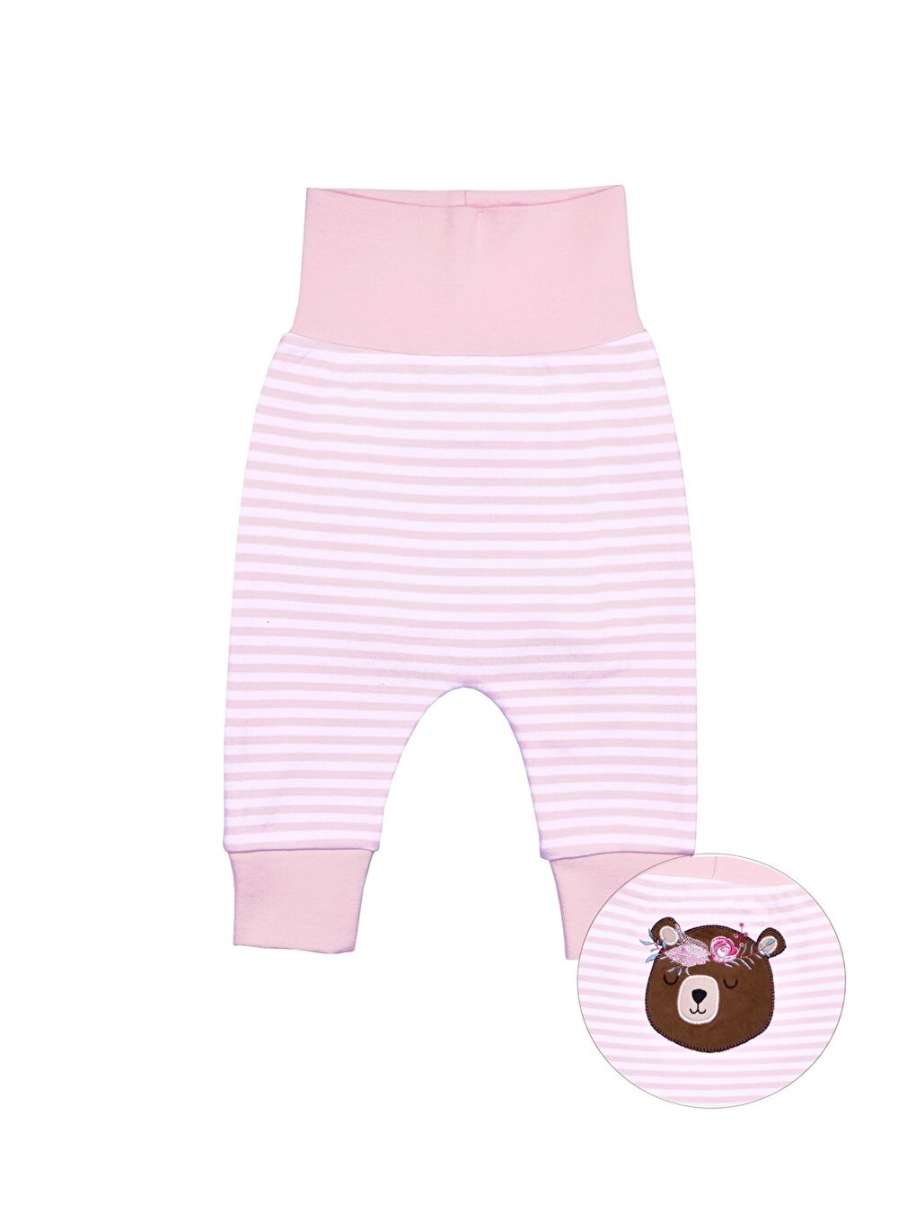 Lila Beli Lastikli Kız Bebek Pijama Alt