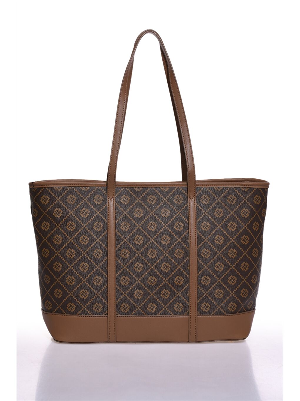 Kahverengi Deri Görünümlü Baskılı Kadın Tote Çanta-2