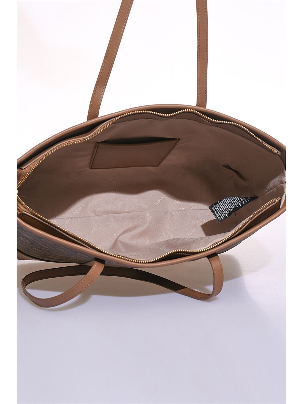 Kahverengi Deri Görünümlü Baskılı Kadın Tote Çanta-3