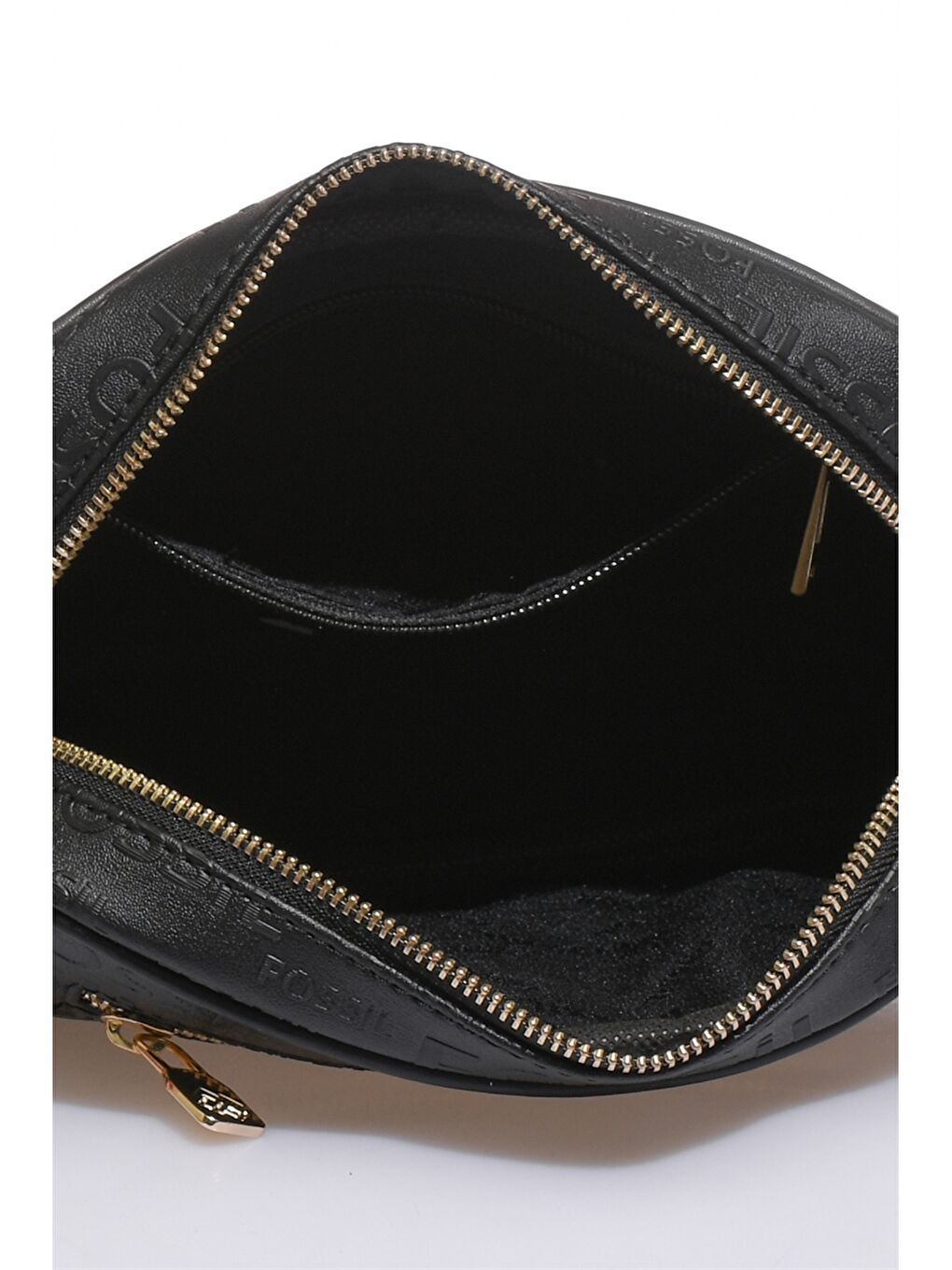 Siyah Deri Görünümlü Desenli Kadın Çapraz Çanta-3