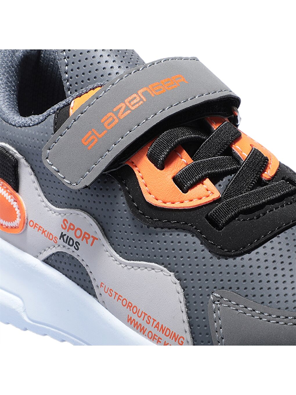 Turuncu Baskılı Bağcık ve Cırt Cırtlı Kız Çocuk Aktif Spor Ayakkabı-2