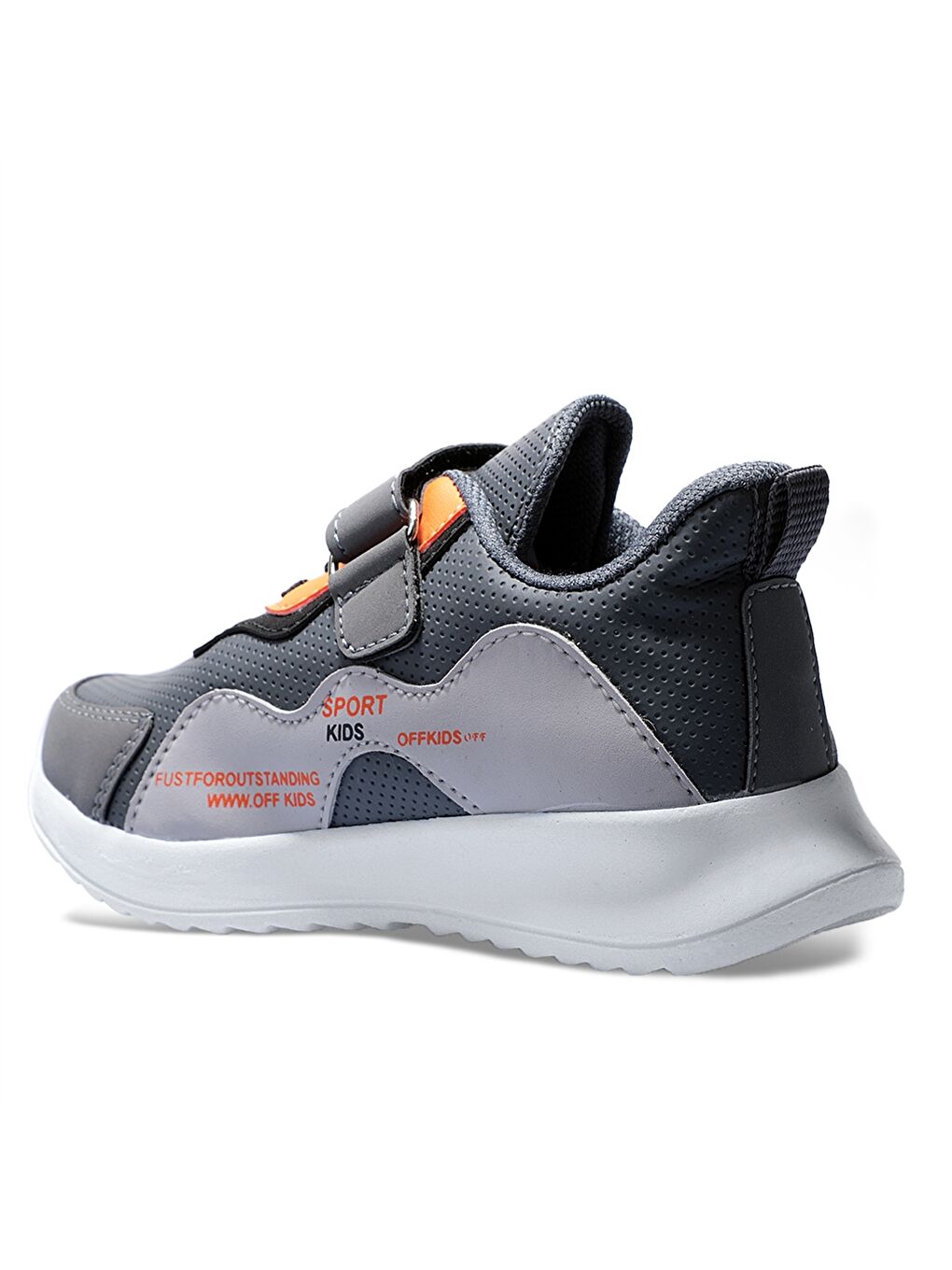 Turuncu Baskılı Bağcık ve Cırt Cırtlı Kız Çocuk Aktif Spor Ayakkabı-6