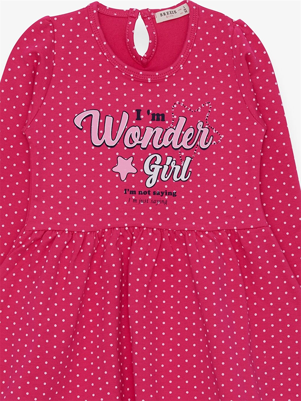 Pembe Bisiklet Yaka Uzun Kollu Kız Bebek Elbise-2