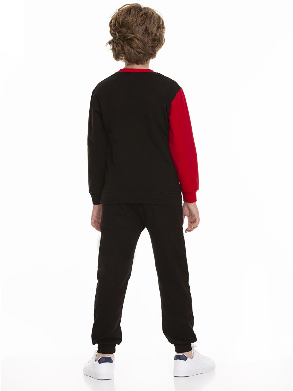 Kırmızı Bisiklet Yaka Baskılı Uzun Kollu Erkek Çocuk Sweatshirt ve Eşofman Altı-3