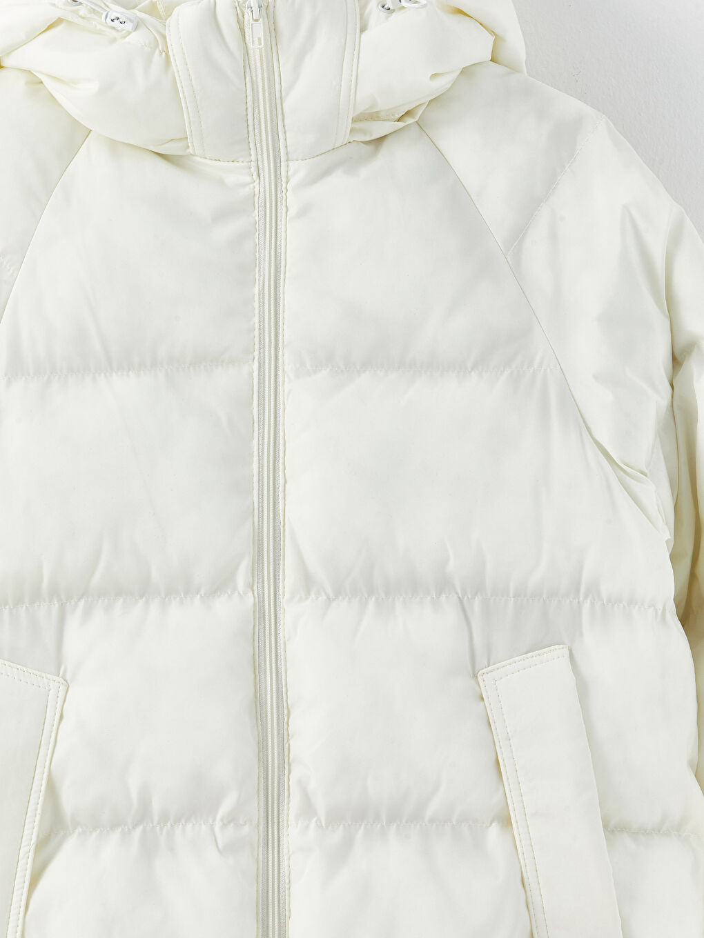 Women's Hooded Plain Puffer Coat-9
