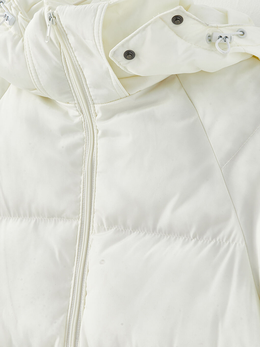 Women's Hooded Plain Puffer Coat-10