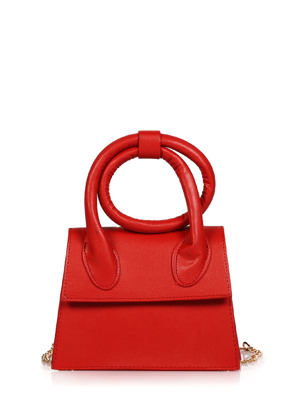 Kırmızı Deri Görünümlü Kadın Omuz Çantası