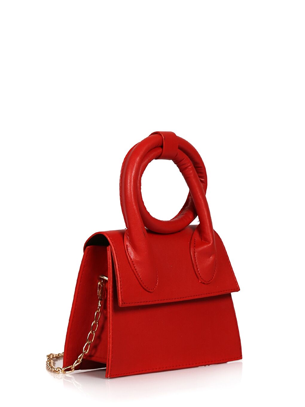 Kırmızı Deri Görünümlü Kadın Omuz Çantası-2