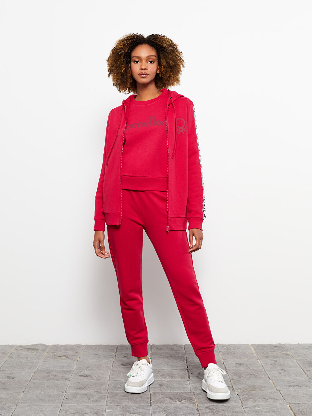 Pembe Kapüşonlu Desenli Uzun Kollu Kadın Sweatshirt-2