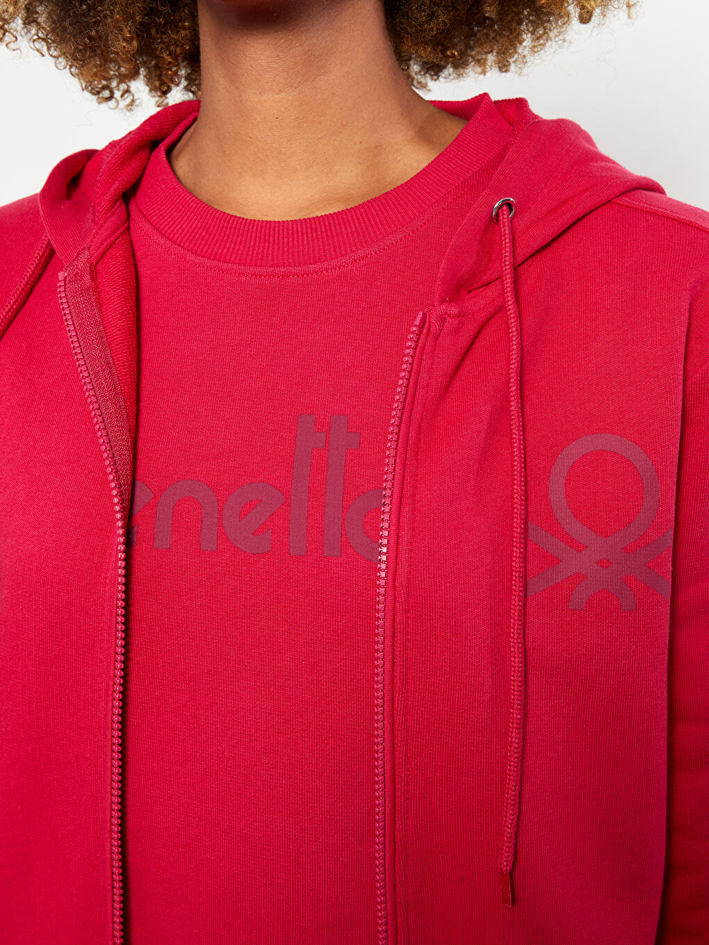 Pembe Kapüşonlu Desenli Uzun Kollu Kadın Sweatshirt-3