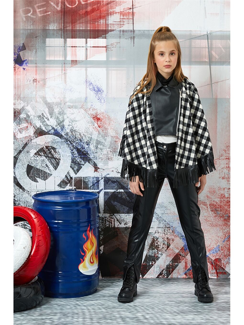 Siyah Uzun Kollu Kız Çocuk Takım 2'li-3