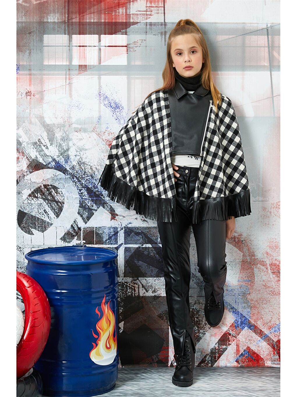 Siyah Uzun Kollu Kız Çocuk Takım 2'li-2