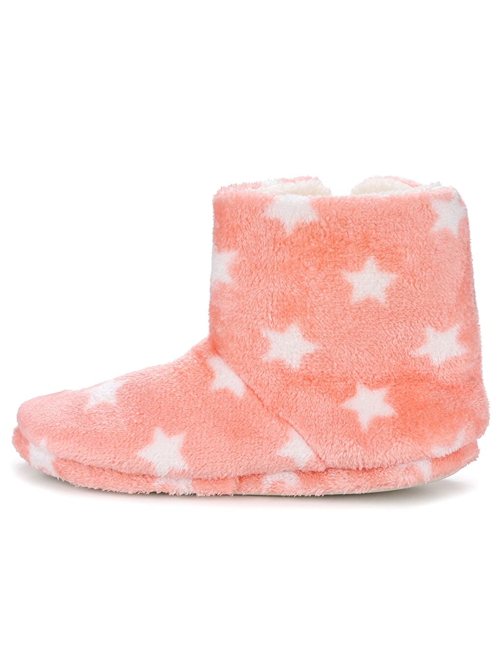 Turuncu Ponpon Detaylı Desenli Kadın Ev Botu-4