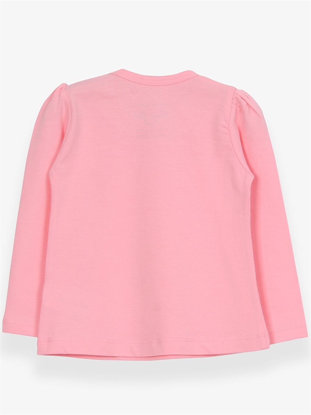 Pembe Bisiklet Yaka Uzun Kollu Kız Bebek Tişört-1