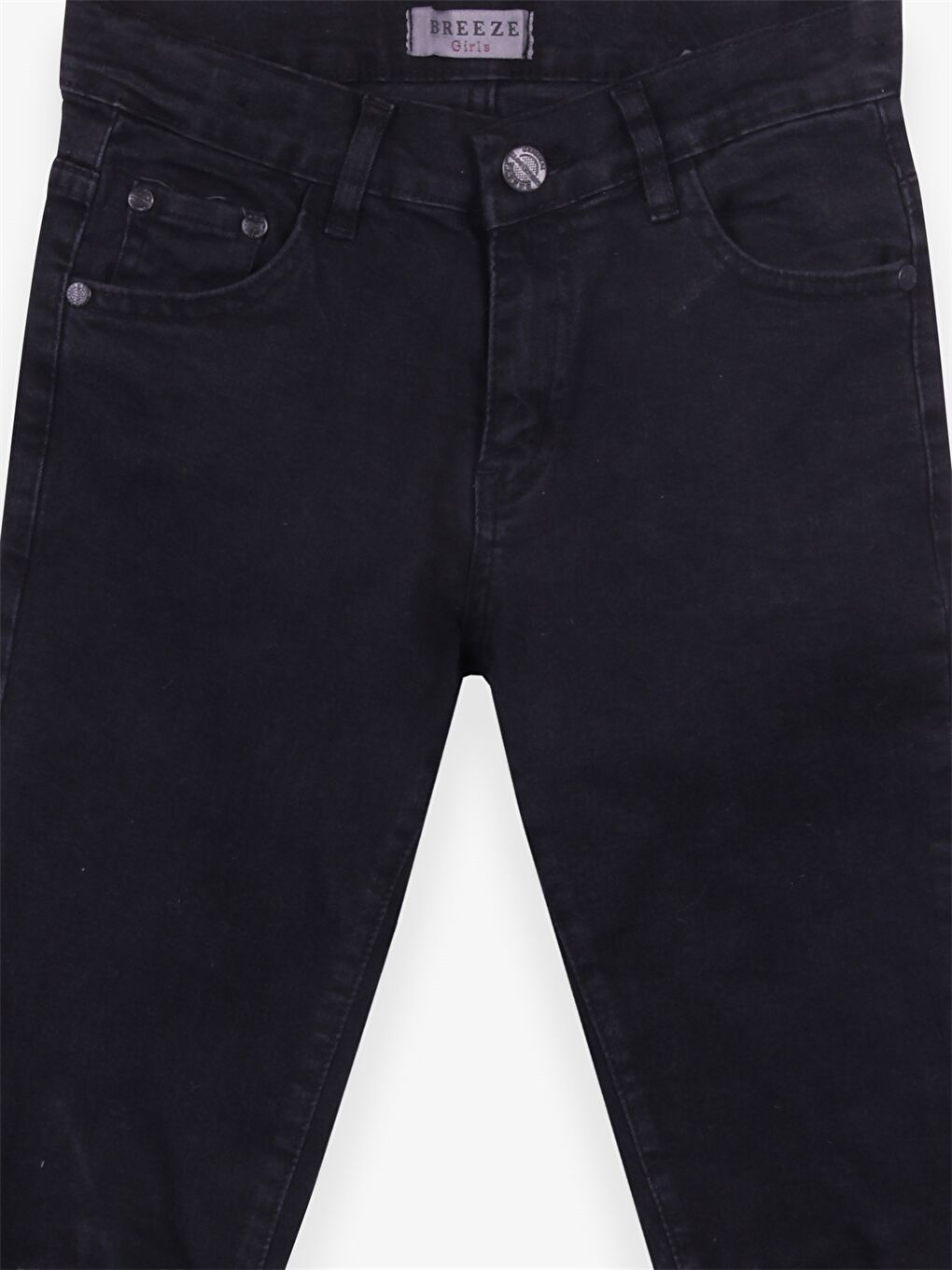 Siyah Yırtık Detaylı Kız Çocuk Jean Pantolon-2