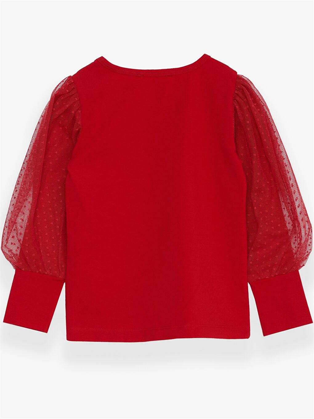 Kırmızı Bisiklet Yaka Uzun Kollu Kız Çocuk Bluz-1