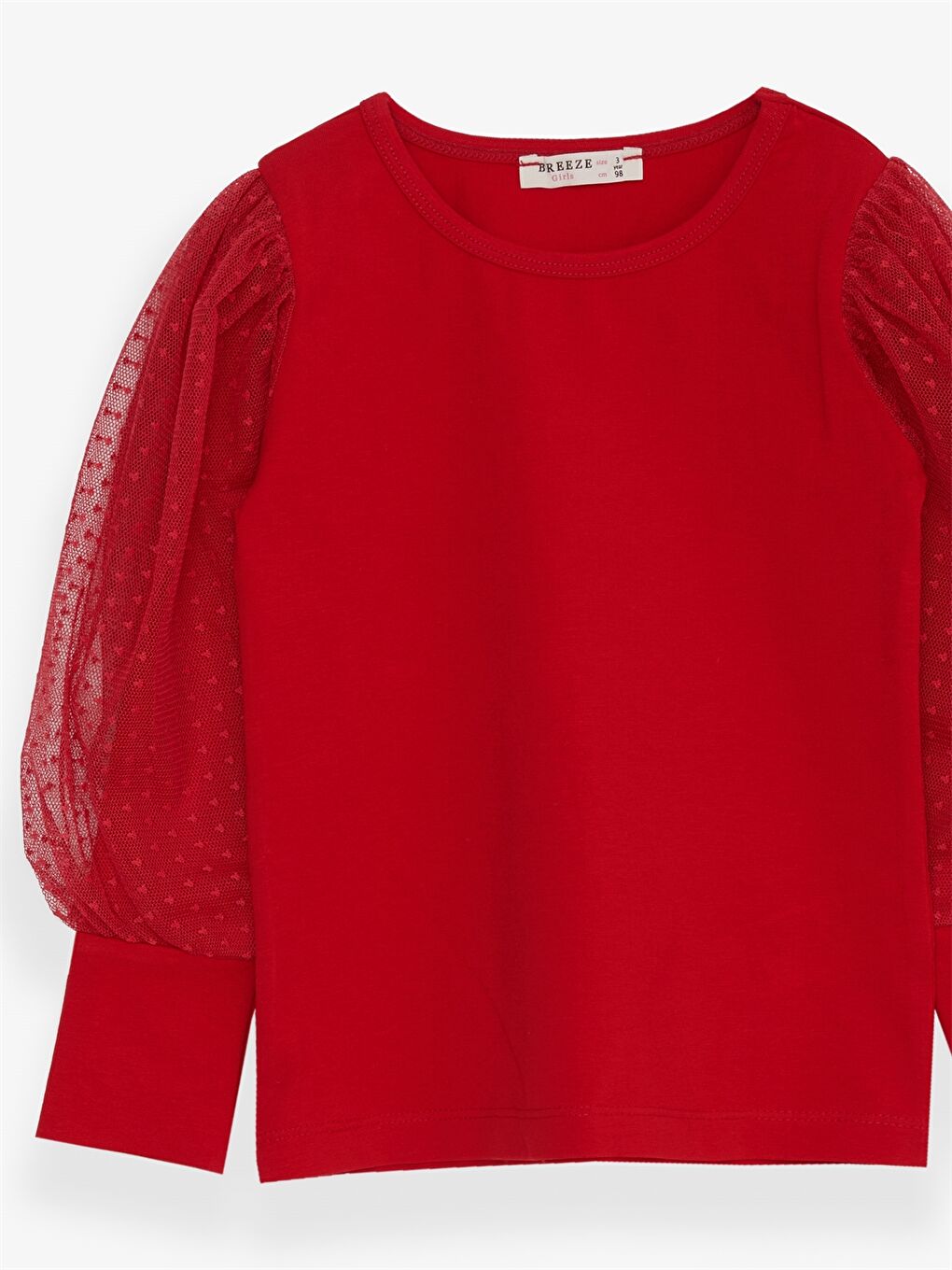 Kırmızı Bisiklet Yaka Uzun Kollu Kız Çocuk Bluz-2