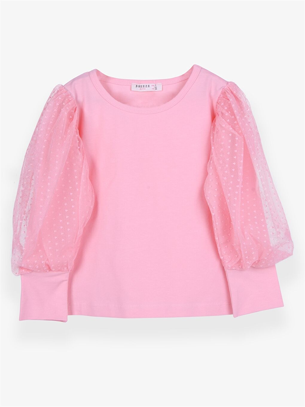 Pembe Bisiklet Yaka Uzun Kollu Kız Çocuk Bluz