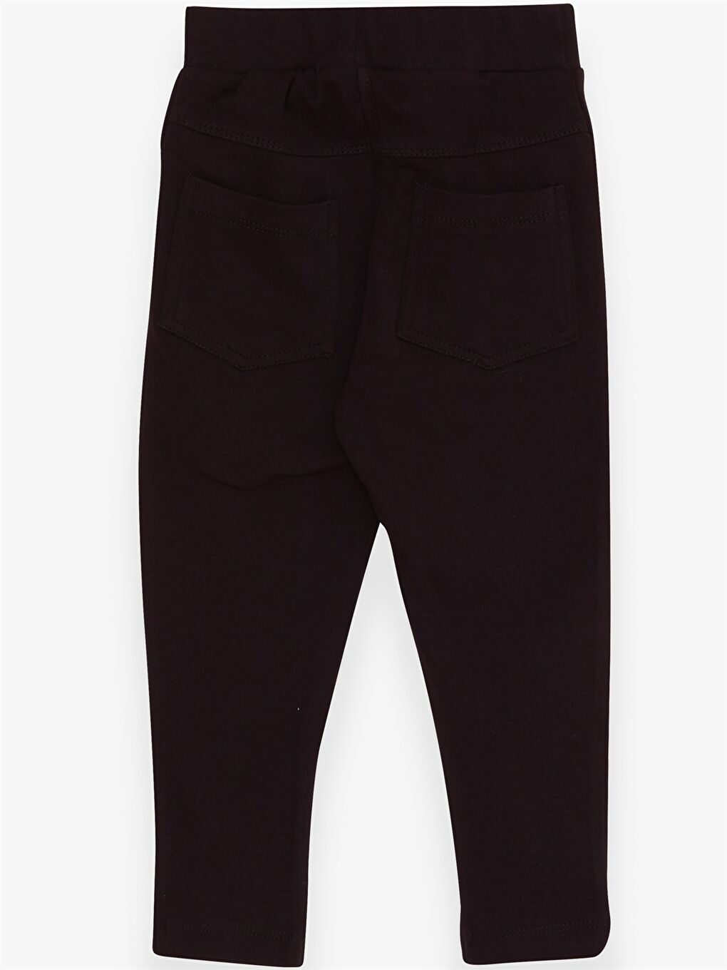 Siyah Beli Lastikli Basic Pamuklu Kız Çocuk Tayt-1