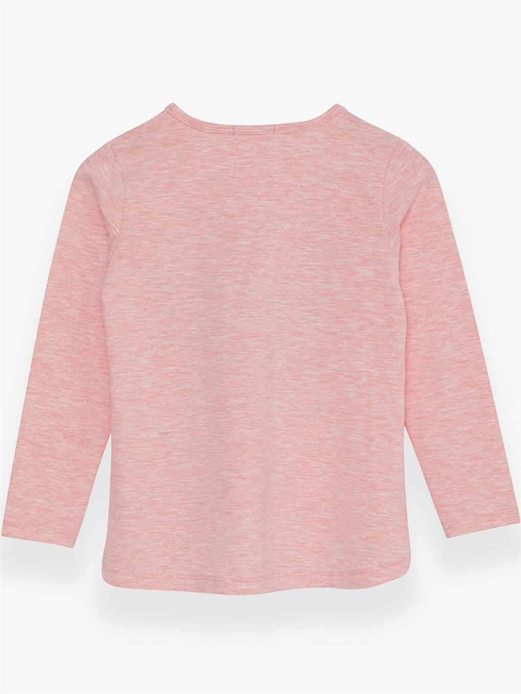 Pembe Bisiklet Yaka Baskılı Uzun Kollu Kız Çocuk Tişört-1