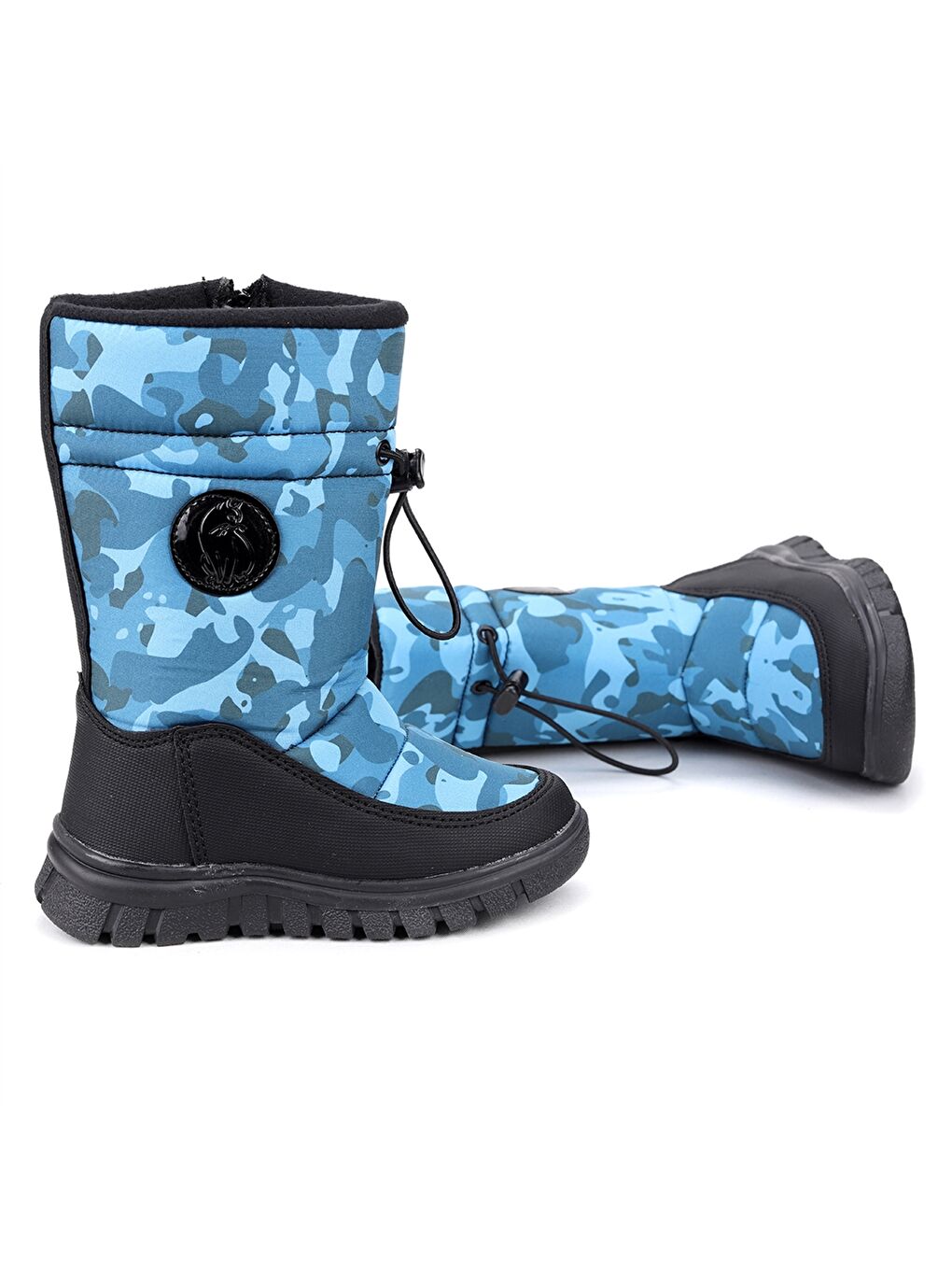 Mavi Baskılı Kız Çocuk Kar Botu
