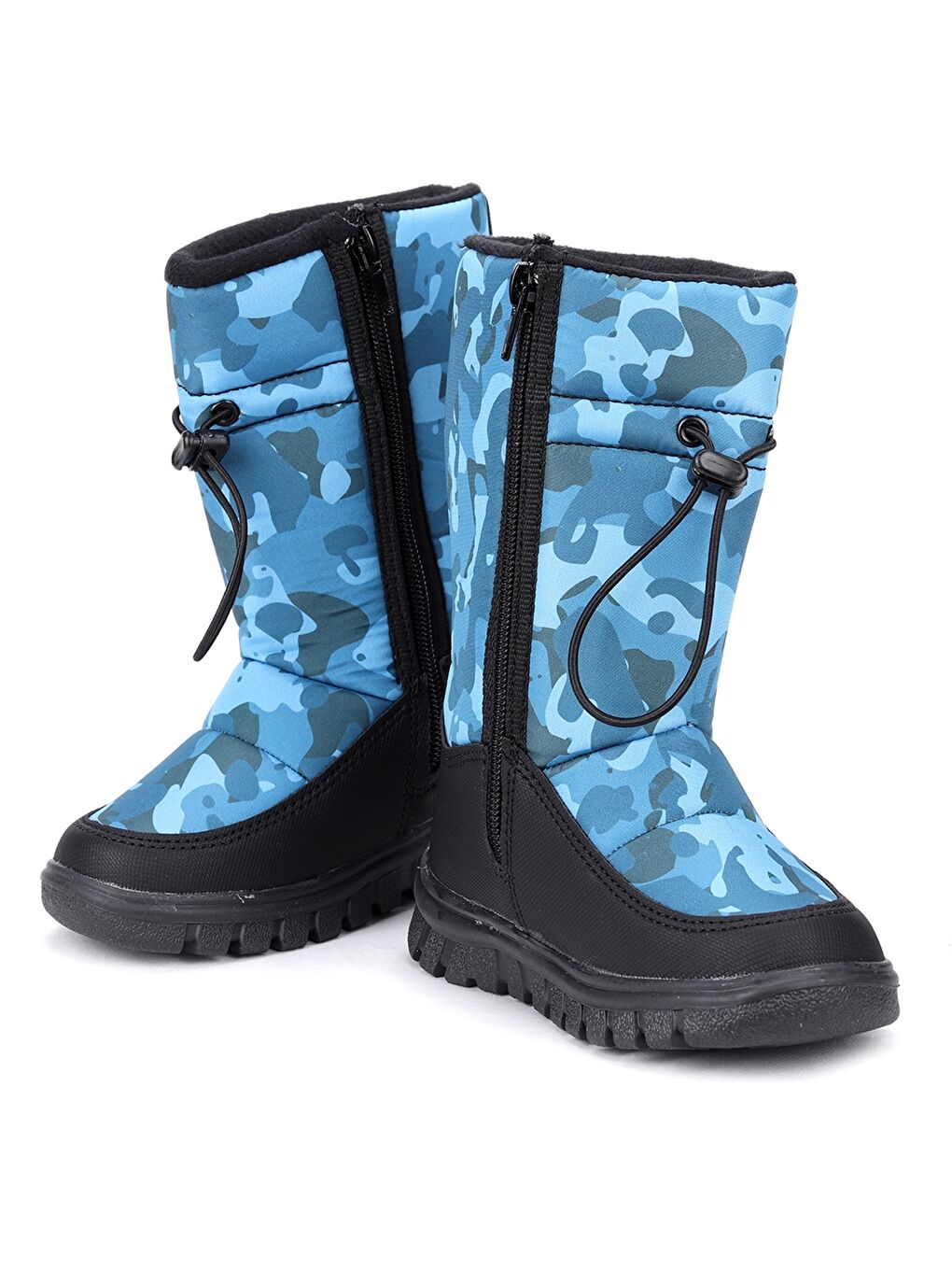 Mavi Baskılı Kız Çocuk Kar Botu-1