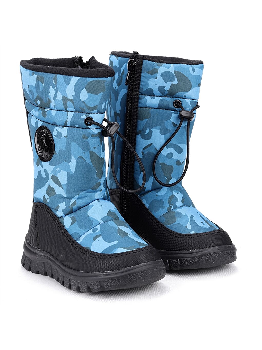 Mavi Baskılı Kız Çocuk Kar Botu-2