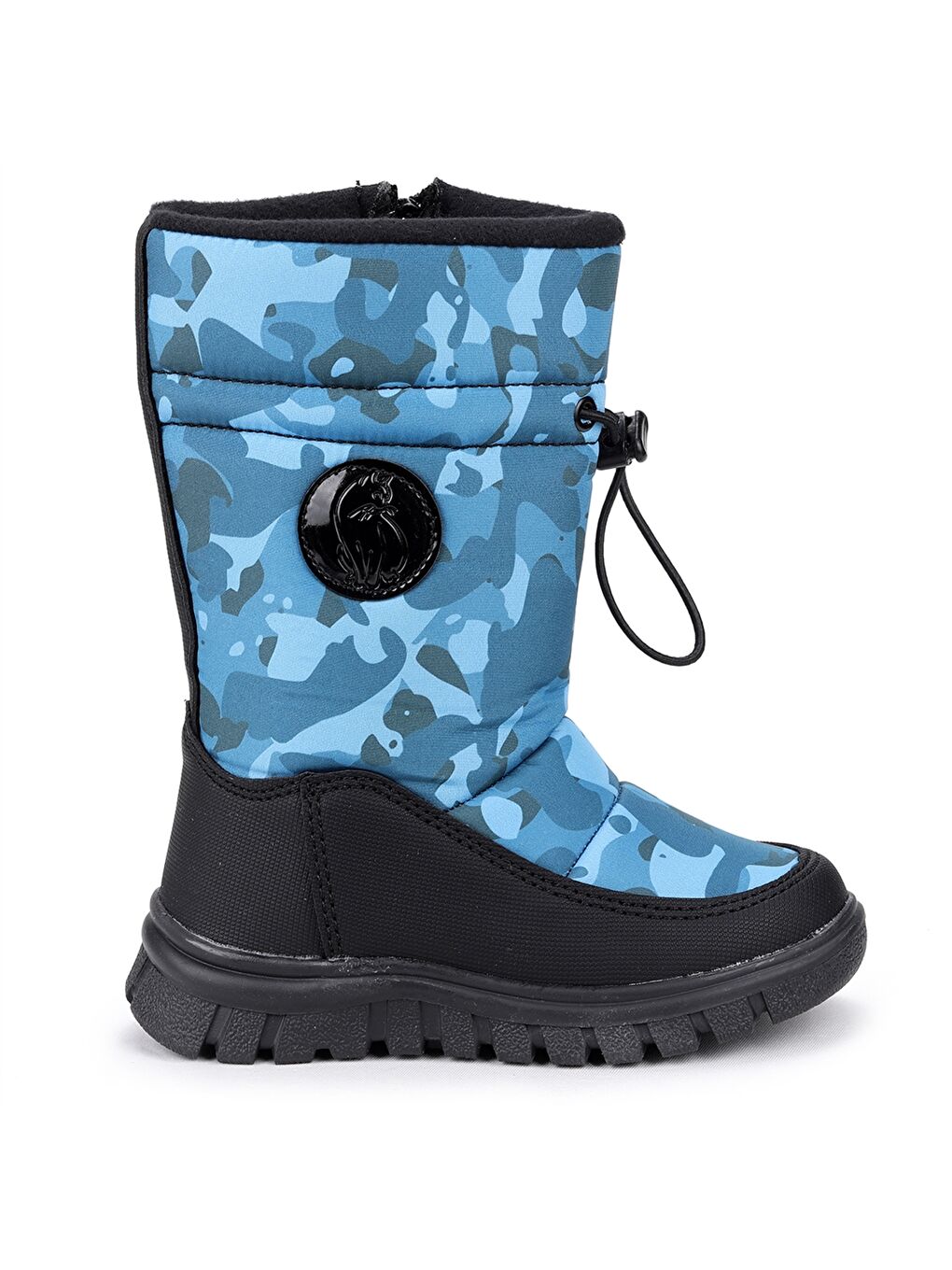 Mavi Baskılı Kız Çocuk Kar Botu-3