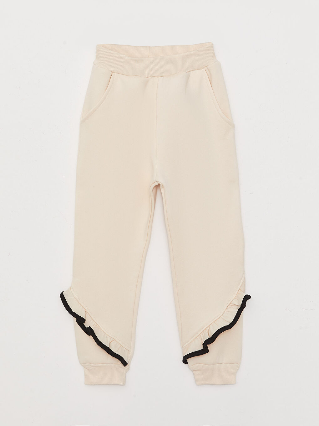 Bej Bisiklet Yaka Uzun Kollu Kız Bebek 2'li Takım-2