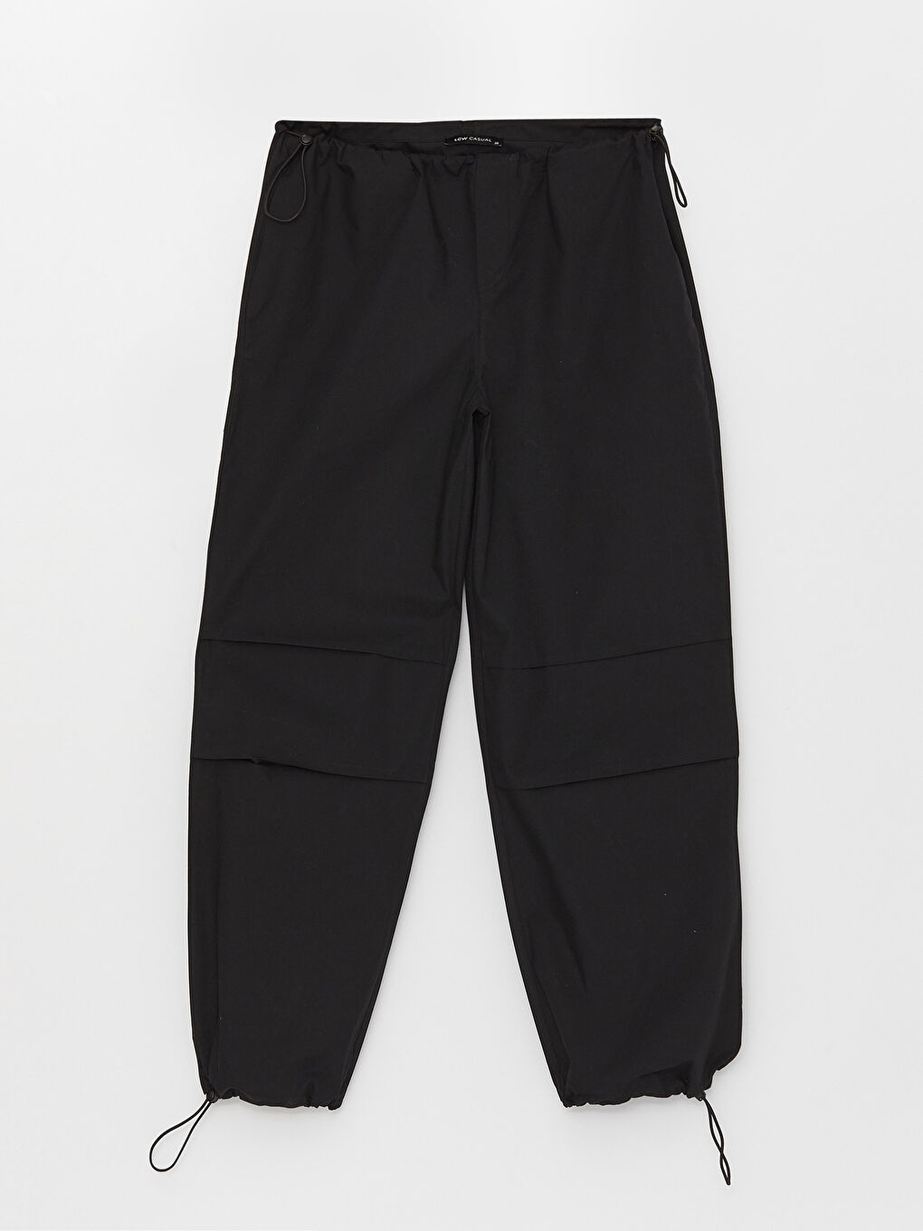 Women's Elasticated Waist Plain Parachute Trousers-6