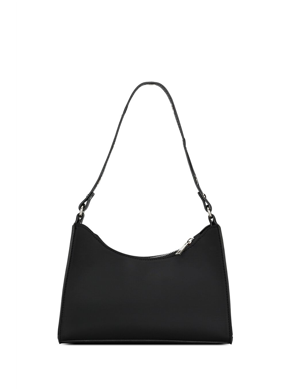 Siyah Etiket Baskılı Kadın Omuz Çantası-1